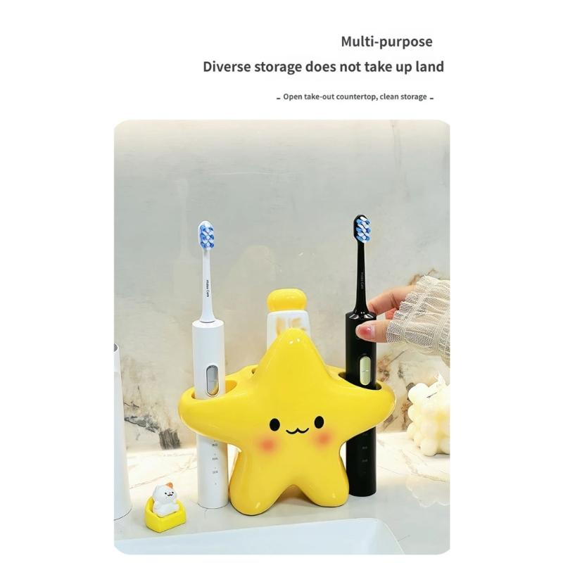 Star Shape Toothbrush Holder Bathroom ToothBrush Organizer Holder For Electric Toothbrushes And Toothpaste Storage