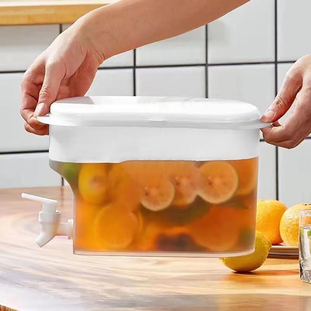 2.8L Water Kettle With Faucet Beverage Dispenser Cold Juice Lemonade Drinks Bucket Liquid Storage Tank Outdoor Fridge Organizer