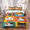 3pcs Colorful Cat Prints Duvet Cover Set, Cover For Bedroom Guest Room (1 Duvet Cover + 2 Pillowcase, Without Quilt),  Yy250922180