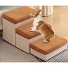 Portable Pet Steps Dog Stairs Climbing Ladder Steps 3-Tier Foldable Thickened Anti-slip Storable Dog Climbing Stairs for Bed