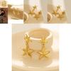 Fashionable Gold Starfish Earrings Elegant Alloy Star Shape Womens Jewelry For Autumn 2023