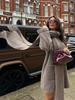 INS Spring Women's Elegant Knit Coat with Scarf