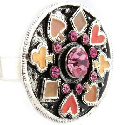 [E6566] - Pink 'Card Game' Designer Ring