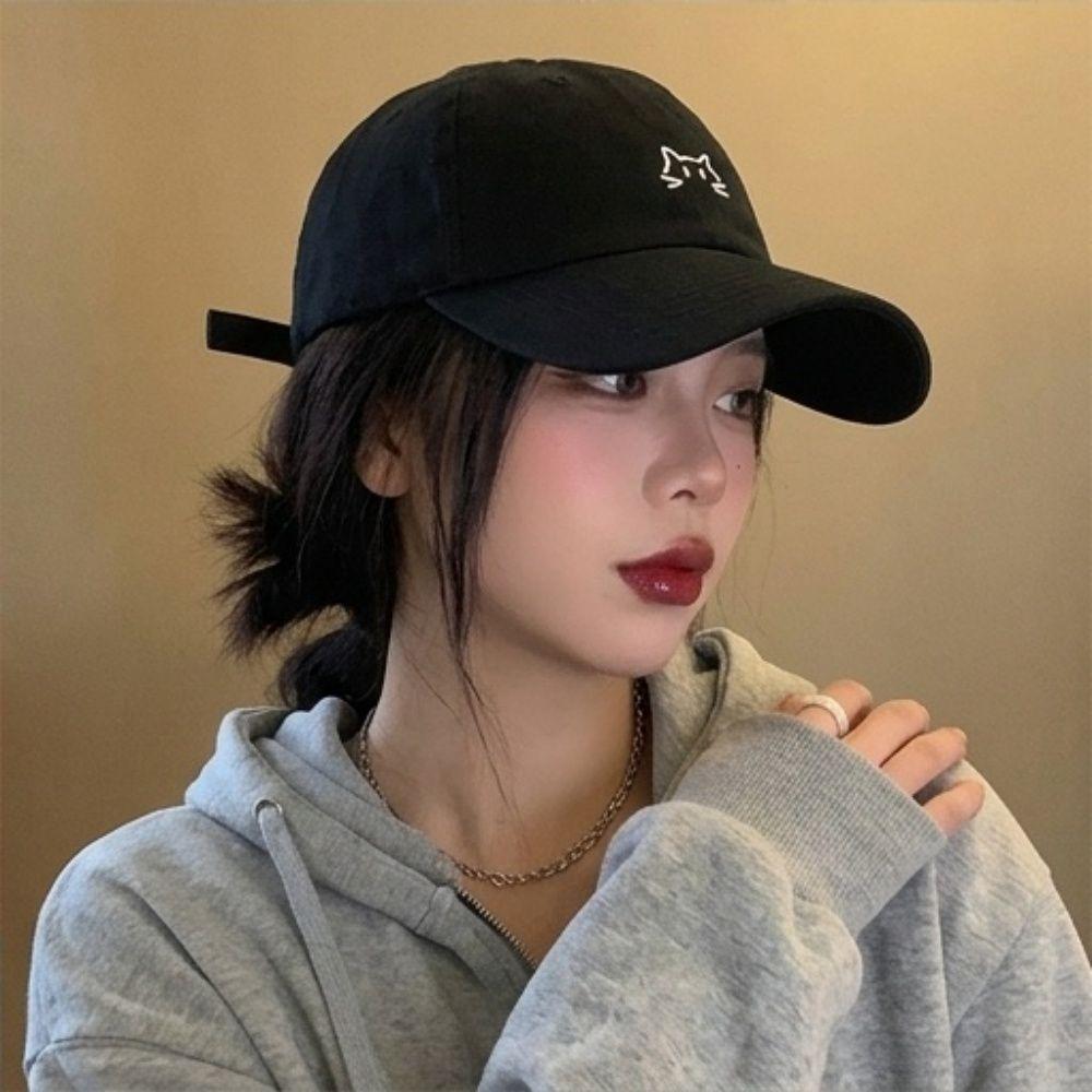 Washed Cotton Peaked Cap Wide Brim Curved Brim Cap New Baseball Cap  For Men Women