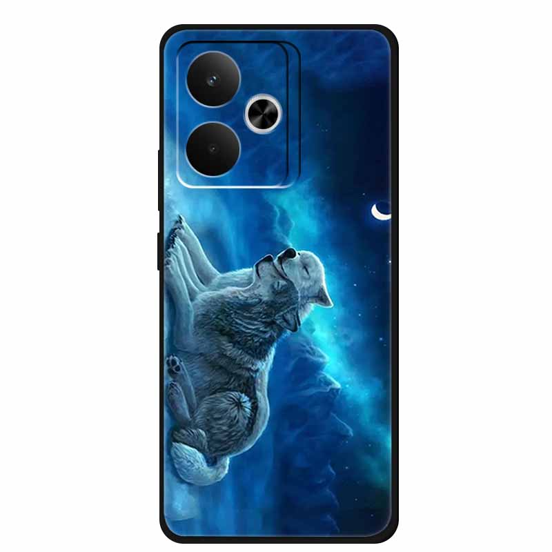 Phone Case For Realme GT 7T Case Flowers Soft Black Silicone Back Cover For Realme 14 5G 15 Pro GT7 Case Shockproof Coque Fundas