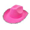 Halloween Cowboy Hat With Silver Edge For Costume Party And Cosplay
