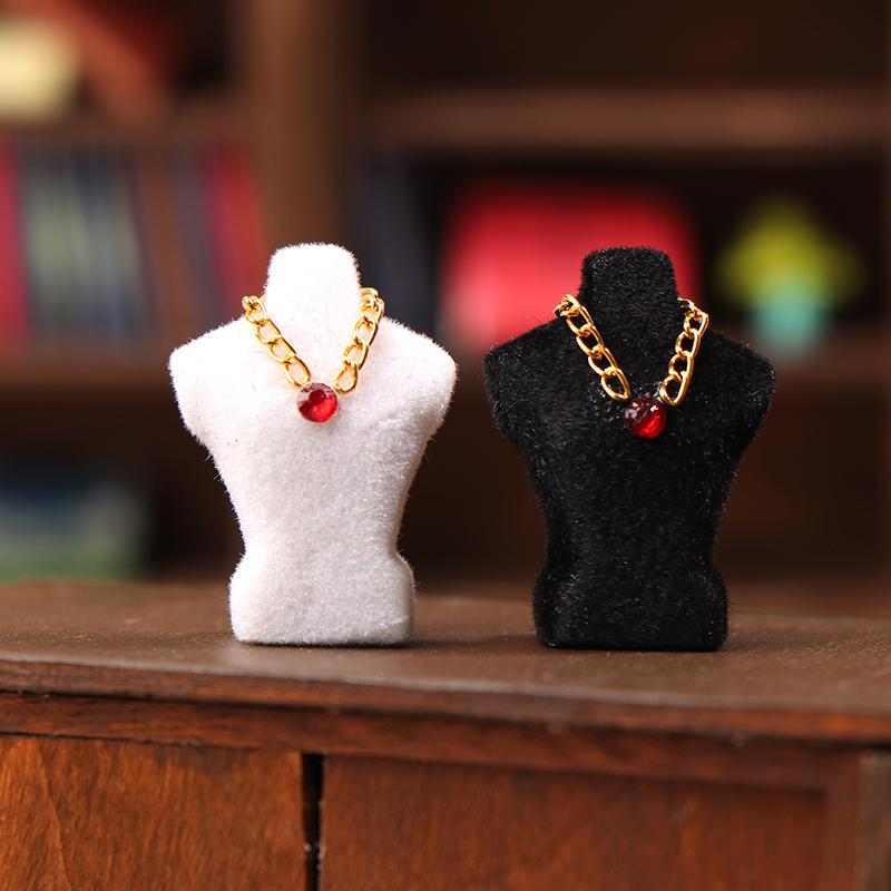 1/12 Dollhouse Necklace Display Stand With Necklace Dollhouse Jewelry Stand Dollhouse Accessories Micro Scene Photo Props