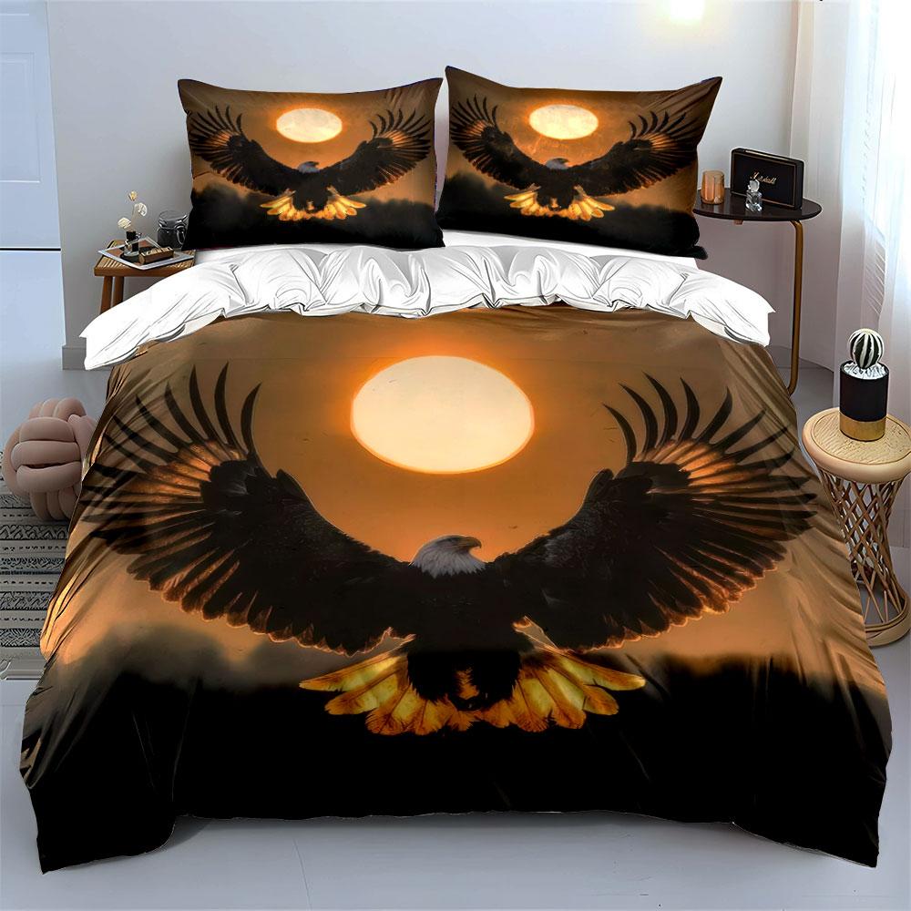Eagle Sunset Art Decor Soft Comfortable Duvet Cover Bedding Set Included 1*Duvet Cover & 2*Pillowcases, Gift