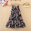 Floral Chiffon Floral Long Skirt Summer High Waist Loose A-line Skirt Half-length Skirt Female Summer Mid-length Skirt Fabric Light and Breathable