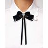 Vintage Style Black/Wine/Dark Green Bowknot Lapel Pin Unique Women' S Brooches Jewelry Exquisite Fashion Pearls Brooch