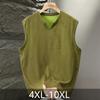 Maiou Bărbați Mărimi Mari Uzat Fără Mâneci, Vestă Casual Decolteu în V Ruptă (4XL-10XL)