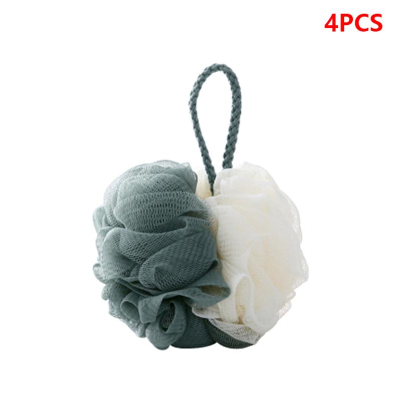 

Великі двоколірні кульки для душу. Барвисті поліетиленові м’які матові кульки для ванн. Квітка. М’яка чистяча сітка для міхурів. Двоколірна квітка для ванн. зелений