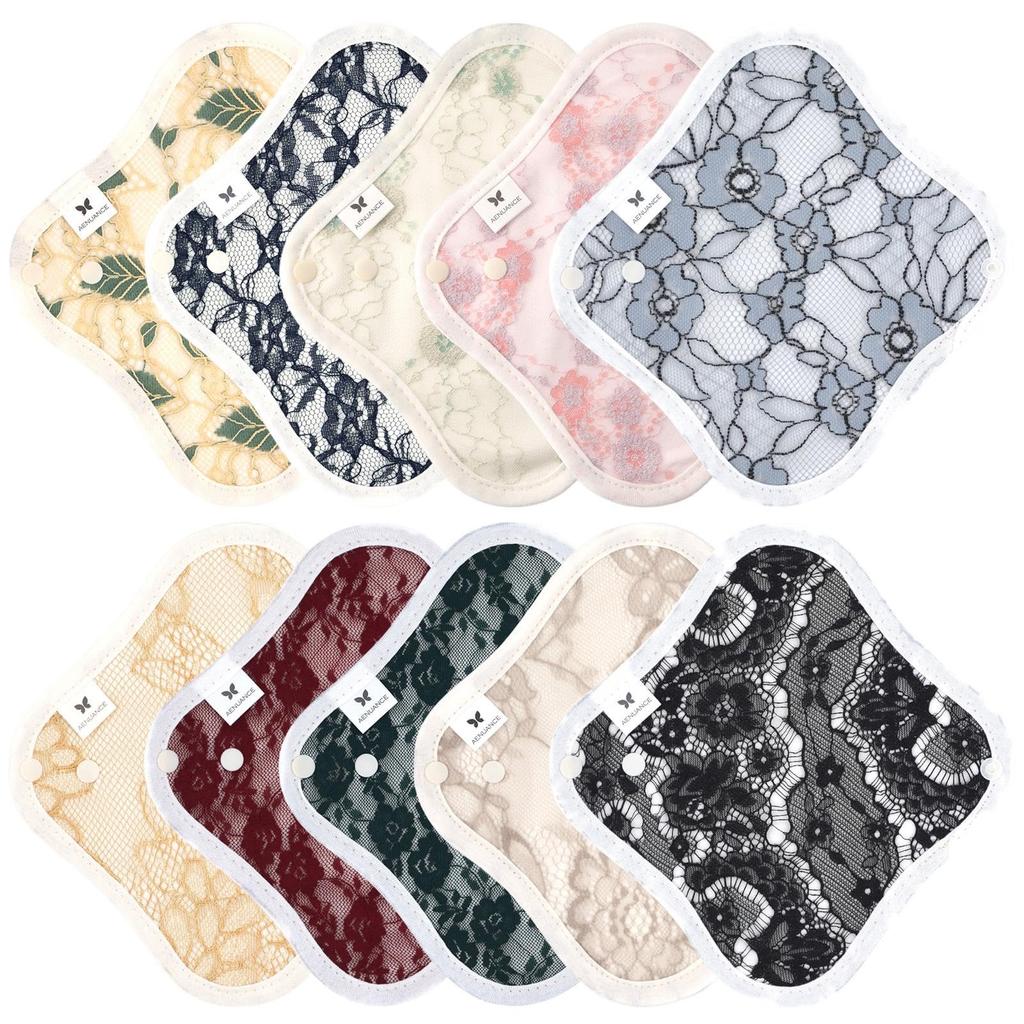 AENUANCE Cloth Pads for Mild Urinary 2cc Incontinence, 10-Pack, Thin, Absorbent, Capacity, SS, Non-Waterproof, AESST-10P-V07