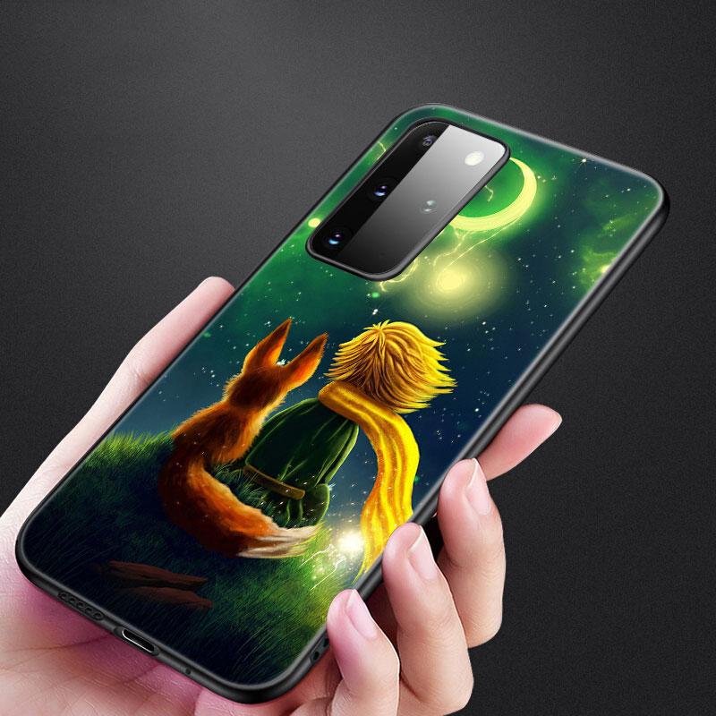 The Little Prince fox telefonfodral för Samsung Galaxy S20 S21 FE S10 Lite Note 20 10 Lite S8 S9 S10E S10 Plus Ultra Black Cover