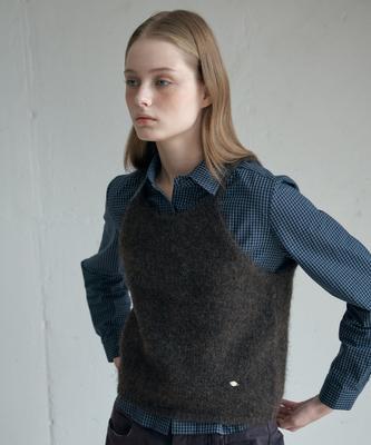 Ahwe Wool Blended Knit Vest_D Brown