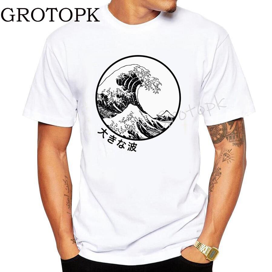 Kanagawa Japanese Graphic Tees Men 