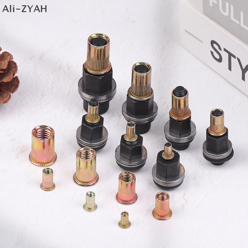 10pcs Hand Rivet Nut Tool Set Manual Riveter Kit With M3-12 Nut Heads For DIY Repair Installation, Easy Use Accessory