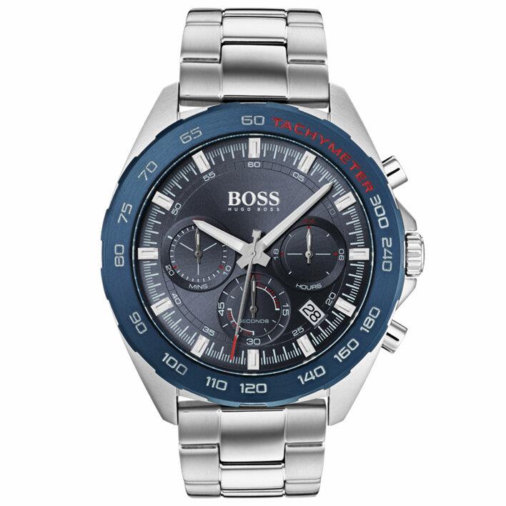 HUGO BOSS Montre pour homme  1513665 Chronographe &agrave; quartz 44 argent&eacute;