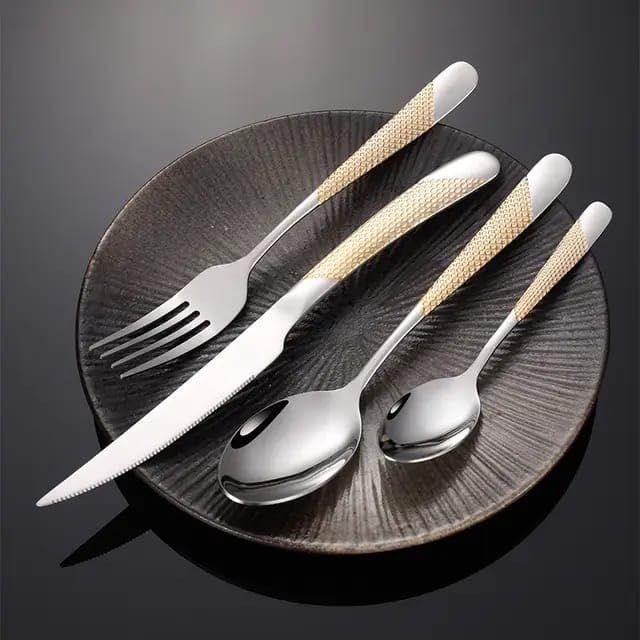 

Набор столовых приборов из нержавеющей стали с золотым покрытием зеркальной полировки - Медные столовые приборы Розовое золото