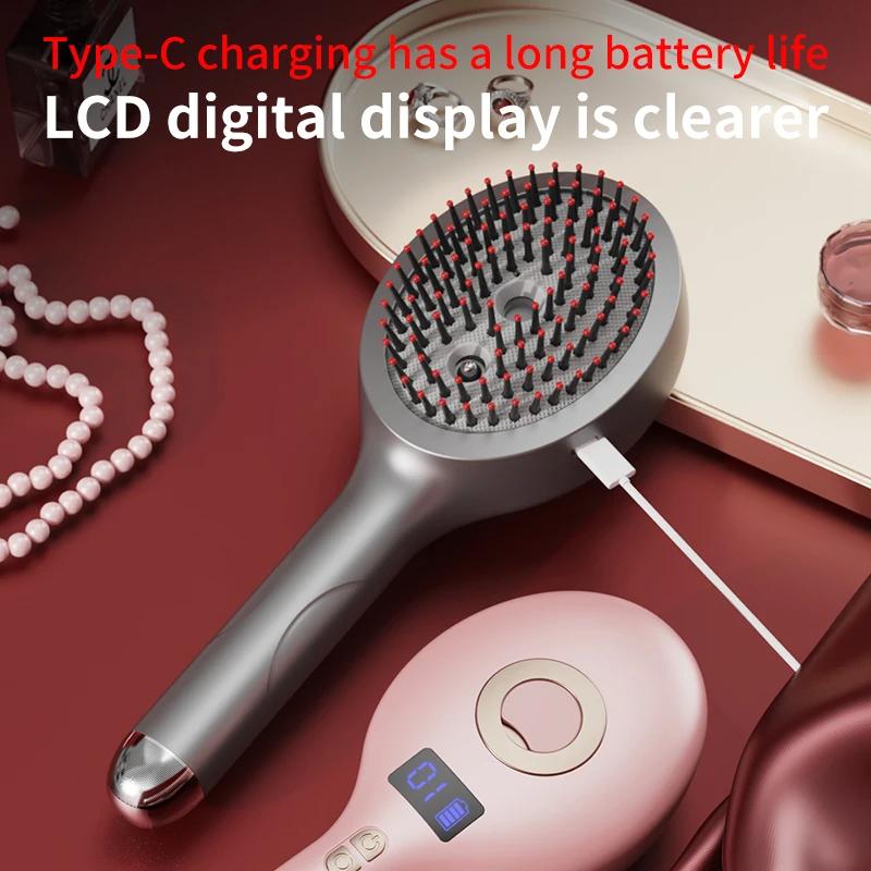 Electric Hair Growth Massage Comb Vibration Head Anti-Loss Scalp Brush LED Liquid Medicine Atomizing Hair Growth Comb