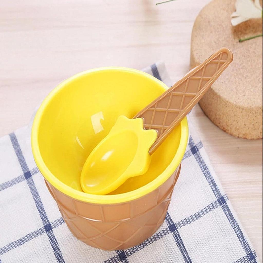 1 set - Ice Cream Bowl Spoon Set Yogurt Cup Children's Ice Cream Bowl