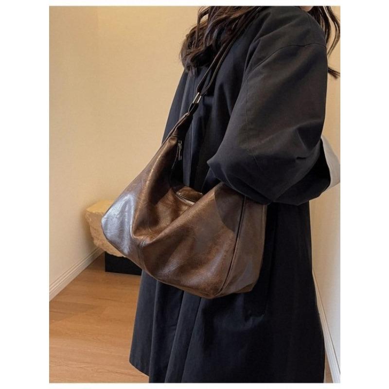Retro messenger bag women's spring new trendy tote bag large-capacity shoulder bag