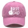 White Palm "1# BEST DAD" Printed Baseball Cap Adjustable Fashion Baseball Hat Solid Color All Season Sun Hat For Casual Wear