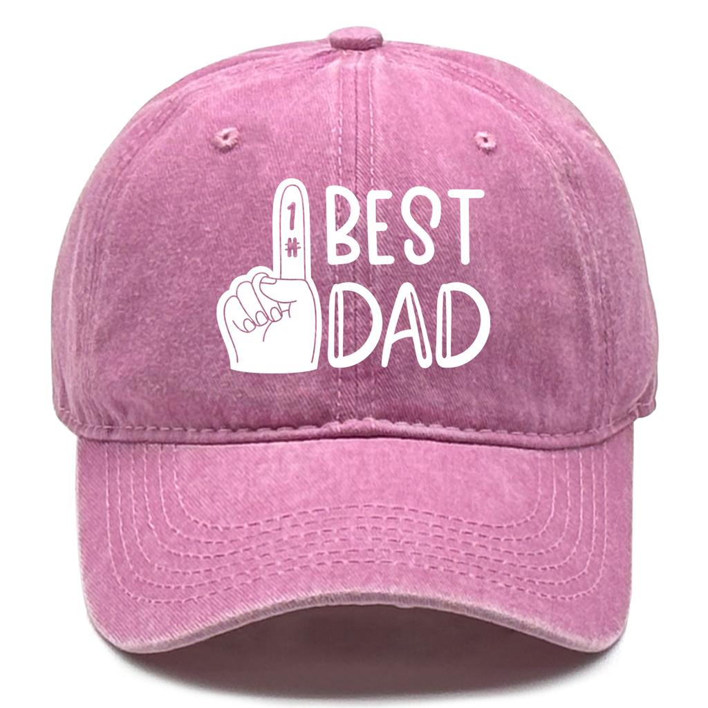 White Palm "1# BEST DAD" Printed Baseball Cap Adjustable Fashion Baseball Hat Solid Color All Season Sun Hat For Casual Wear