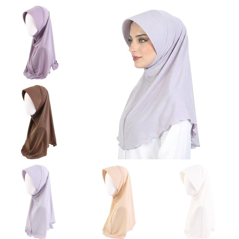 Chiffon Baotou Hat Double Layered Scarf Hat Instant Hijabs Headscarf Hat  Head Wrap