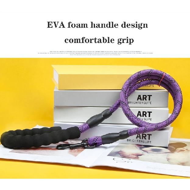 1.5M/2M/3M Large Dog Rope Round 1.2CM Nylon Pet Leash Strengthen Reflective Rope Walking Dog Traction Collar Harness Dog Lead