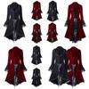 Women's Victorian Style Long Sleeve Coat Dress With Turn-down Collar And Button Opening Front