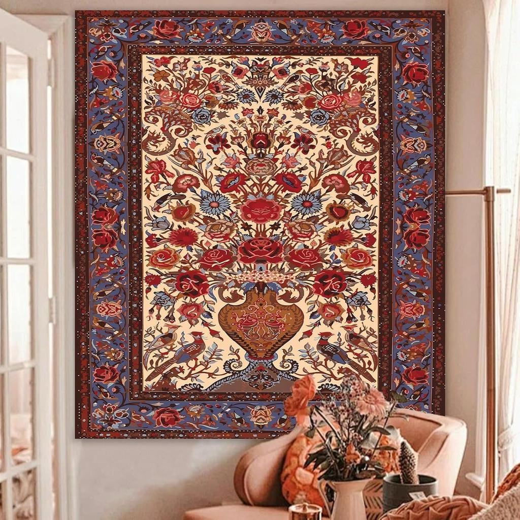 Boho Pink Mandala Wall Tapestry for Bedroom,Room Decor for Teen Girls, Art Floral Wall Hanging for College Dorm