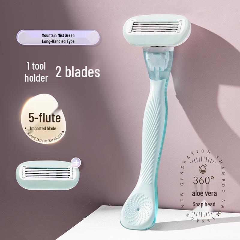 Aloe-Infused Ladies' Manual Razor for Underarms, Legs, and Bikini Area