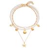 Bohemian Starfish Shell Bead Necklace With Layered Chain For Women