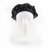 Great CHANEL Beret COCO Mark 100% Silk Lining with Sequins Black Women M 17C Used