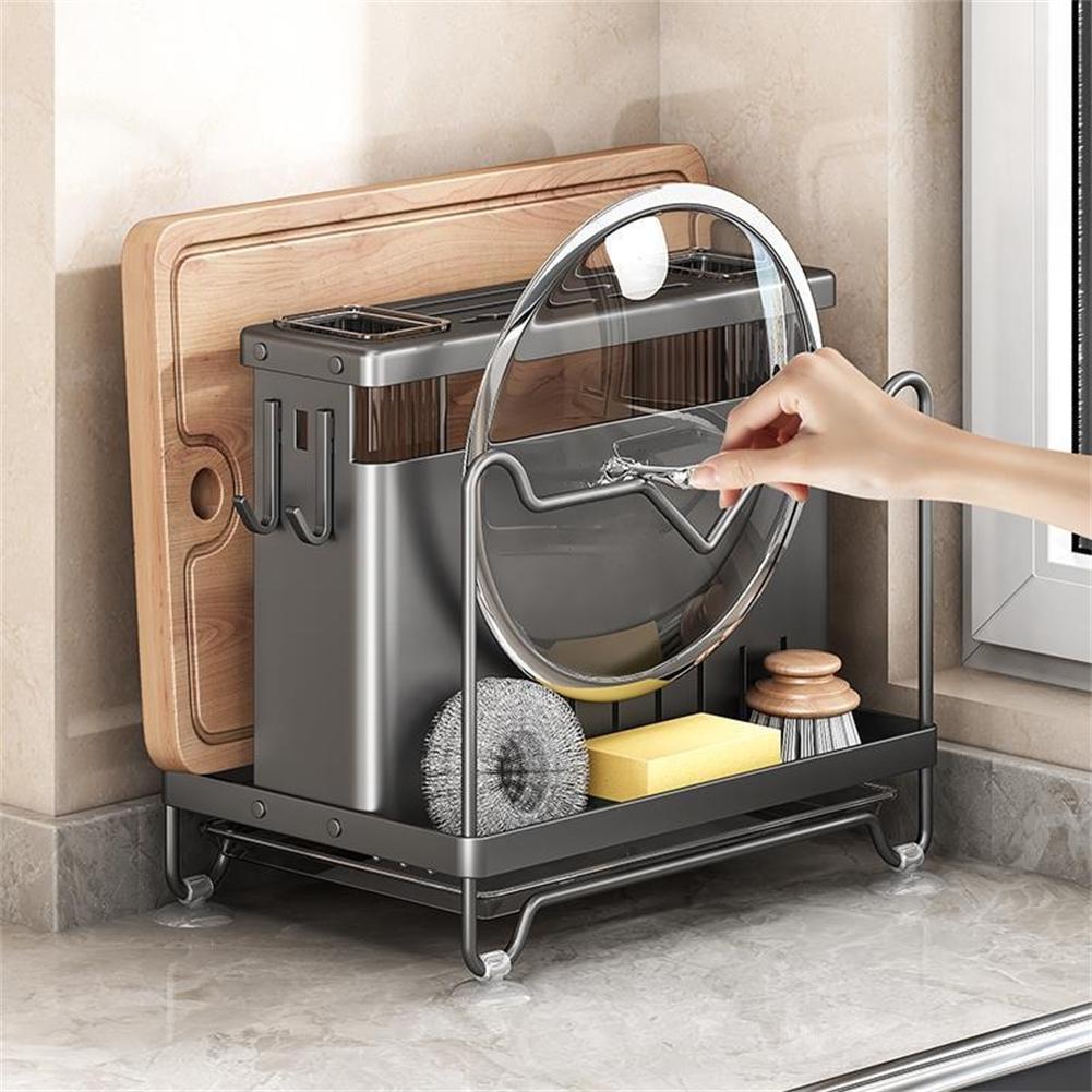 1 Stück Abtropfgestell für Küchenutensilien 27x18x23.7cm Aufbewahrungshalter für Küchengeschirr Schneidebrett Besteck Aufbewahrungshalter für Küchenarbeitsplatte