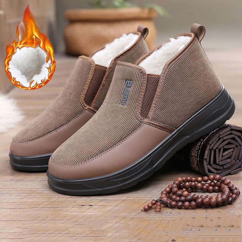 Herren Winter Stiefeletten Kunstfell gefüttert Schneestiefel Bequeme Warme Kurze Stiefel Outdoor Rutschfest Bequeme Arbeits- Laufschuhe