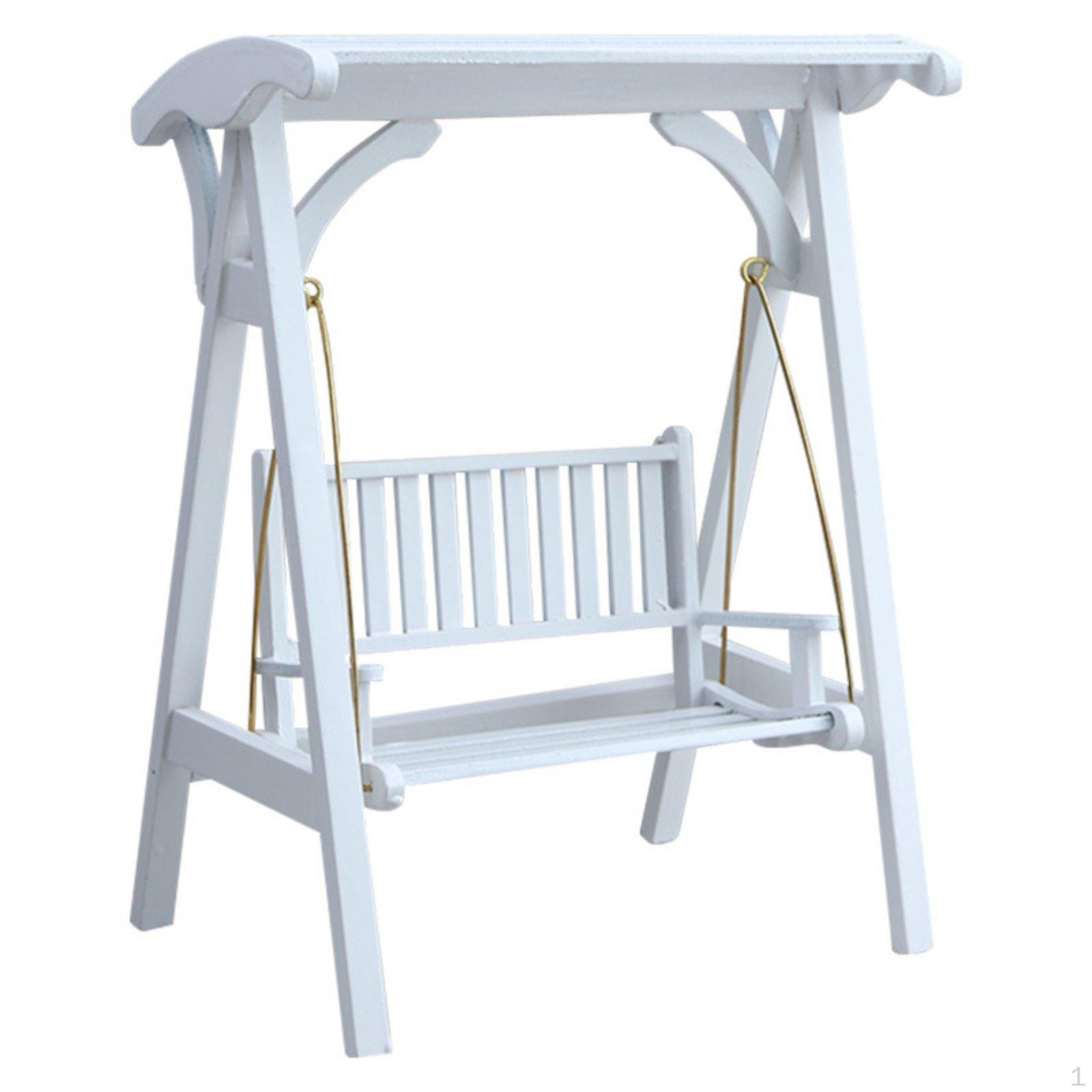 1:12 Scale Miniature Swing Realistic Detail Wooden Dollhouse Detailed Model for Hobbyists, белый