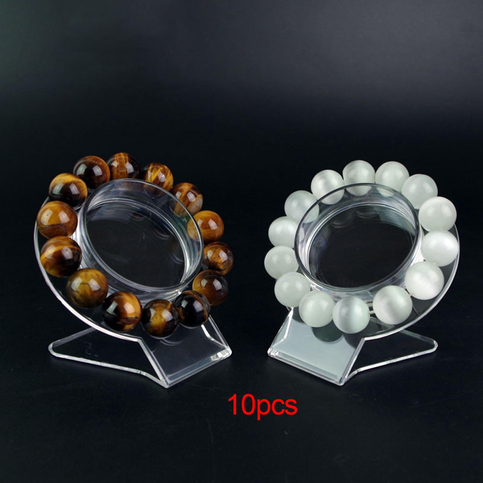 

10 Pieces Clear Bracelet Stand Jewelry Organizer Rack Shelf Watches Transparent Acrylic