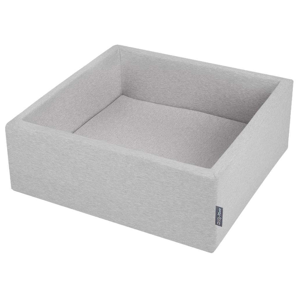 KiddyMoon 90x30cm/no Balls Balls 7cm / 2.75in Square Baby Foam Ball Pit Made In Eu, Light Grey