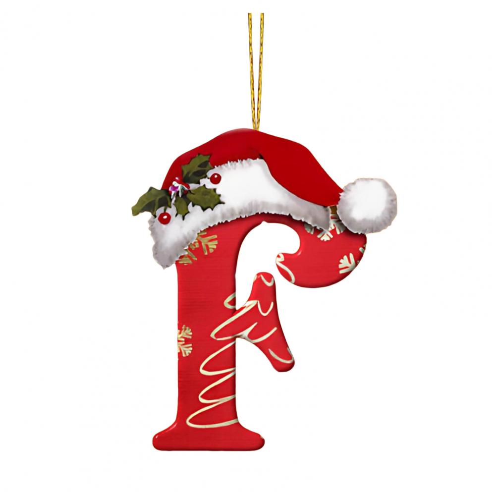 Christmas Tree Letter Decorations Ornaments Set with Santa for Home Holiday