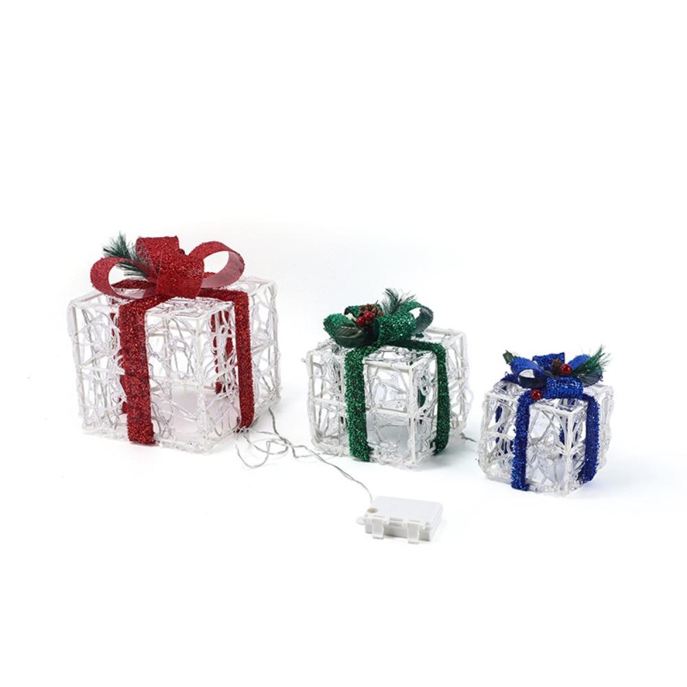 Soft LED Lights Light Up Decorative Present Box Ornaments Christmas Ornaments Window Decor