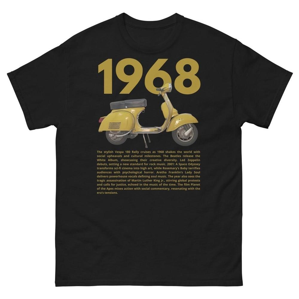 1968 Vintage Retro Scooter Design, Born in 1968 Gift, Year Events Retro Tee Unisex T-Shirt XXXXL