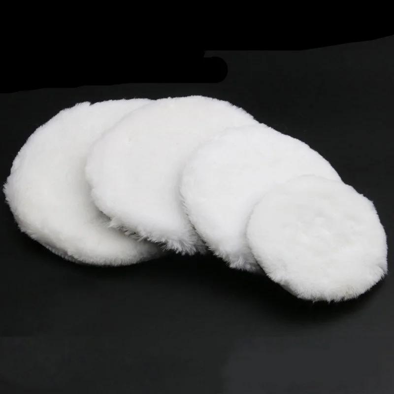 5 Sizes 75-175mm Wool Polishing Disc Car Beauty Waxing Self-Adhesive Disc Imitated Wool Sponge Pad Auto Polisher Sponges Discs
