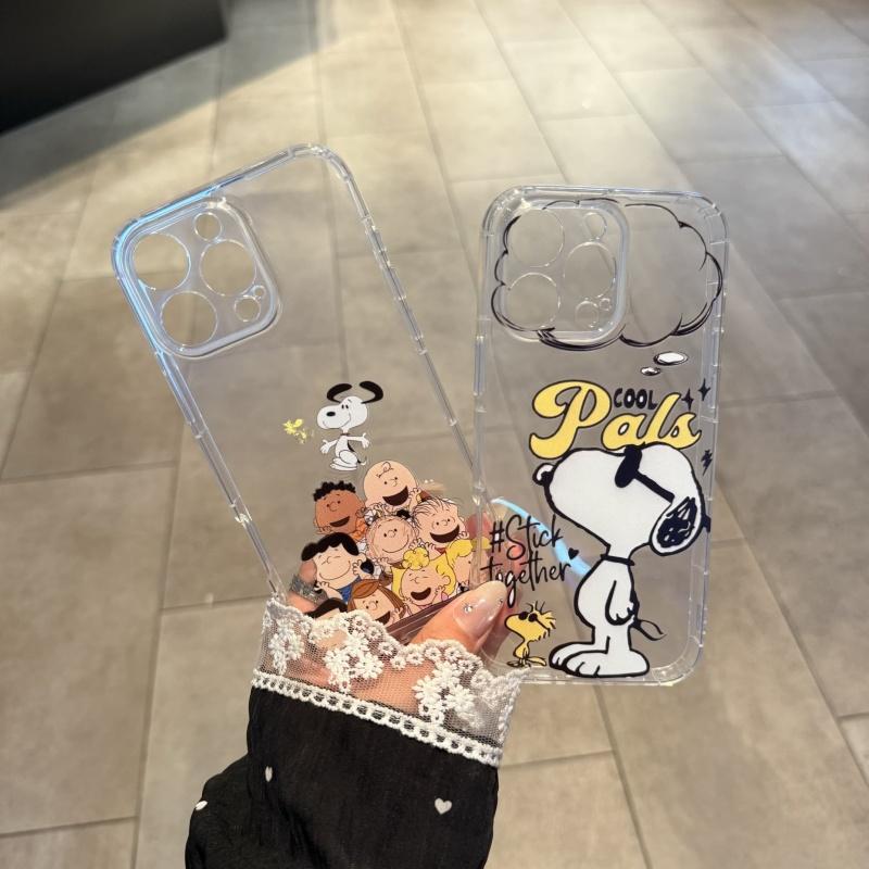 Cute comic Snoopy peanut friend Charlie Brown Soft Case protect Case For iPhone 13 12 11 14 15 16 17 Plus Funny Snoopy Holder
