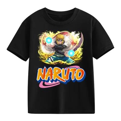 Koszulka z nadrukiem Naruto Minato Namikaze dla Dzieci Mężczyzn Kobiet, Anime Kreskówka Casualowa z Krótkim Rękawem, Bawełniane Bluzki Letnie, Prezent Streetwear