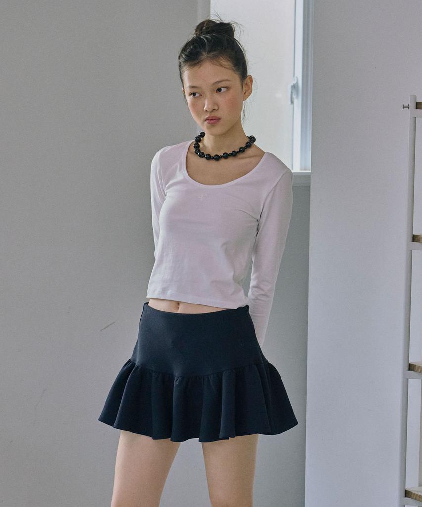 Jun Jun Space Mini Flare Skirt_Navy