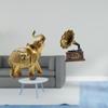 Vintage Resin Elephant Figurine Retro Animal Sculpture Collectible Ornament for Bedroom Desk Shelf