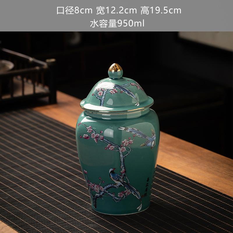 Blue and White Ceramic Sealed Jar Candy Coffee Storage General Jar Household Moisture-proof Tea Jars Tea Packaging Jars Tea Box