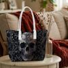 Gothic Skull Pattern Fashion Tote Bag Large Capacity Daily Shoulder Bag for Outings